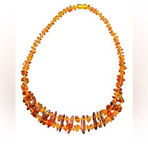 Vintage Authentic Baltic Honey Amber Double Strand Beaded Necklace